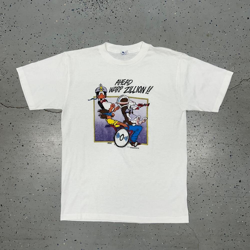 VTG 1988 National Fifty-Fifty Ahead Warp Zillion comic white t-shirt